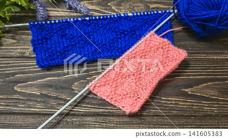 Colorful knitted fabric suitable for home decor, fashion or textile. pattern. Colorful knitted fabric suitable for home decor, fashion or textile. pattern. 141605383