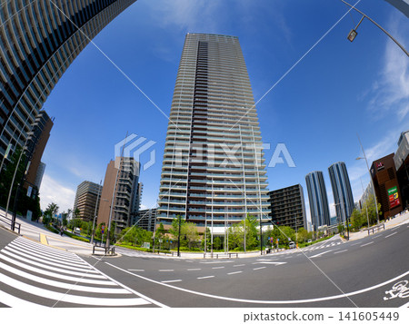 Harumi Flag tower apartments and intersection, Tokyo Harumi Flag tower apartments and intersection, Tokyo 141605449