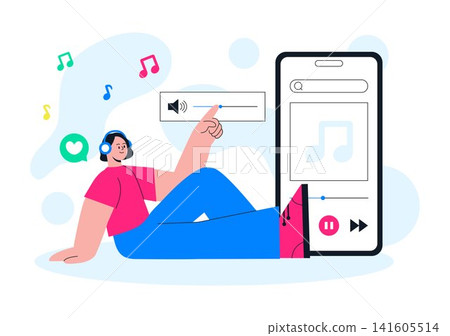Viral Tunes Vector Illustration Featuring Music Streaming App, Trending Audio Tracks, Mobile Listening, Social Media Sharing and Digital Entertainment Viral Tunes Vector Illustration Featuring Music Streaming App, Trending Audio Tracks, Mobile Listening, Social Media Sharing and Digital Entertainment 141605514