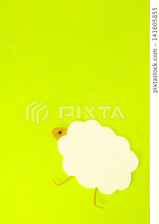 New Year's greeting materials for 2027: Papercraft of the zodiac animal, a leaping sheep. New Year's greeting materials for 2027: Papercraft of the zodiac animal, a leaping sheep. 141605855