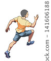 The back view of a runner 141606188