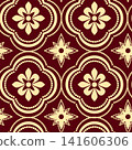 A seamless geometric gold pattern based on traditional Islamic art 141606306