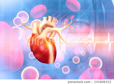 Medical background with human heart Medical background with human heart 141606352