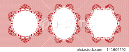 Border round lace with frame overlay aesthetic and heart rectangle seamless. Cottagecore circle set with ruffle cut victorian and card scalloped brush. Wavy white border with laser paper frame. 141606592