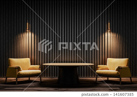 interior living room with sofa and wooden wall interior living room with sofa and wooden wall 141607385