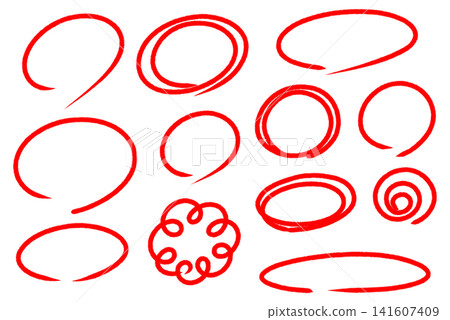 Hand-drawn circular icon set Hand-drawn circular icon set 141607409