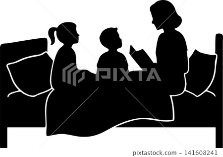 人物剪影插畫集(家庭、父母與孩子、兄弟姊妹)- 臥室、閱讀、透明背景 人物剪影插畫集(家庭、父母與孩子、兄弟姊妹)- 臥室、閱讀、透明背景 141608241