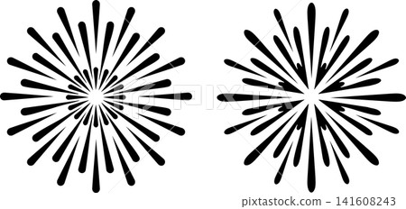 A set of silhouette illustrations with a fireworks (fireworks display, festival) motif, with transparent background. A set of silhouette illustrations with a fireworks (fireworks display, festival) motif, with transparent background. 141608243