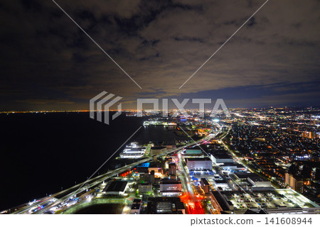 Night view of Osaka Bay from Stargate Hotel Night view of Osaka Bay from Stargate Hotel 141608944