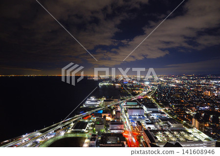 Night view of Osaka Bay from Stargate Hotel Night view of Osaka Bay from Stargate Hotel 141608946