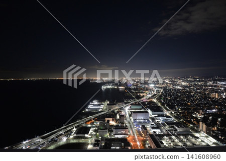 從星門酒店眺望大阪灣夜景 從星門酒店眺望大阪灣夜景 141608960