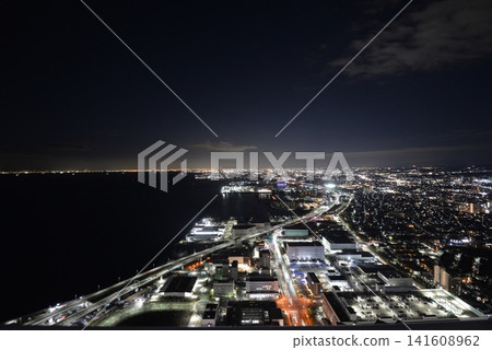 從星門酒店眺望大阪灣夜景 從星門酒店眺望大阪灣夜景 141608962