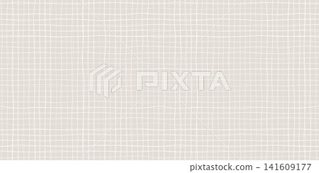 Linen canvas texture vector background in light gray beige tones. Fine square woven lines create a soft fabric grid with a clean natural textile appearance 141609177