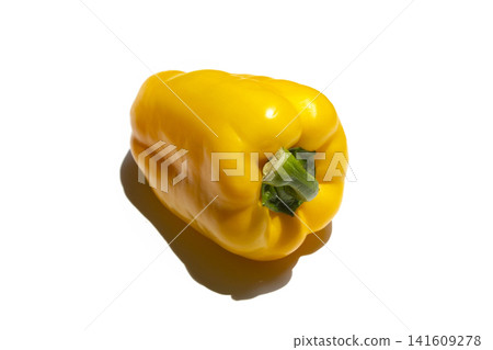 It is a bell pepper placed on a white background. It is a bell pepper placed on a white background. 141609278