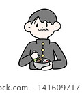 男生午餐插畫 | 手繪，午餐，貼紙風格 141609717