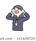 一幅女學生抱著頭尖叫的插圖 | 手繪，壓力，中/高中學生 141609720