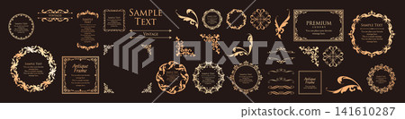 Luxury vintage style frame design set Luxury vintage style frame design set 141610287