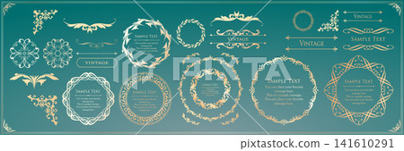 Luxury vintage style frame design set Luxury vintage style frame design set 141610291