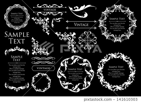 Luxury vintage style frame design set Luxury vintage style frame design set 141610303