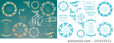 Luxury vintage style frame design set Luxury vintage style frame design set 141610312