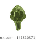 Doodle artichoke vegetable illustration. Colorful hand drawn fresh artichoke isolated on white in sketch style. 141610371