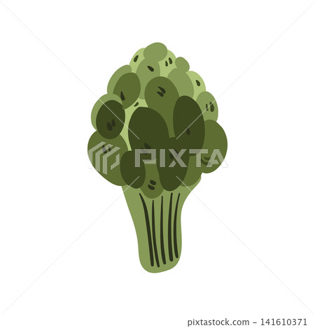 Doodle artichoke vegetable illustration. Colorful hand drawn fresh artichoke isolated on white in sketch style. 141610371
