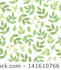 Watercolor Green Leaves Seamless Pattern 141610766