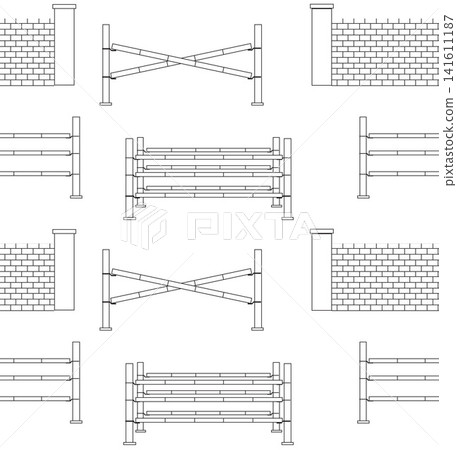 Vector seamless pattern of show jumping obstacle Vector seamless pattern of show jumping obstacle 141611187
