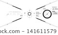 View of a futuristic dashboard with schematics and warning signs in a digital environment showing a tire 141611579