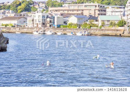 View of Katase-Enoshima from the mouth of the Sakaigawa River View of Katase-Enoshima from the mouth of the Sakaigawa River 141611628