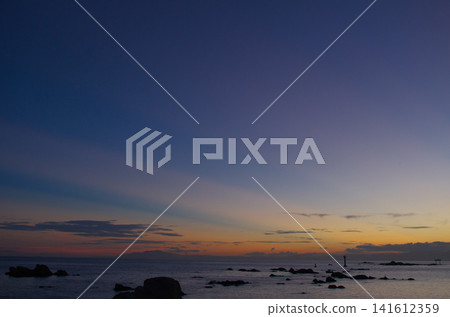 A peaceful sunset at Morito Beach in Hayama - a natural landscape A peaceful sunset at Morito Beach in Hayama - a natural landscape 141612359