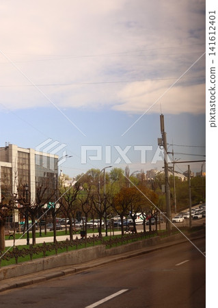 Early spring on Grigore Vieru Boulevard. Early spring on Grigore Vieru Boulevard. 141612401