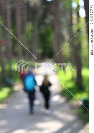 Abstract blurred image of people at the park. Abstract blurred image of people at the park. 141612773