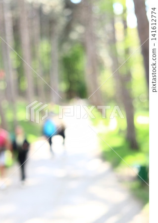 Abstract blurred image of people at the park. 141612774