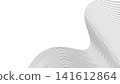 Flowing dynamic black lines creating an abstract curved geometric wave pattern on a white background 141612864
