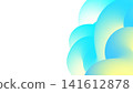Abstract liquid blue and yellow gradient shapes flowing on a white background 141612878