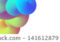 Gradient colorful fluid shapes forming abstract spiral and wavy curves on one side 141612879