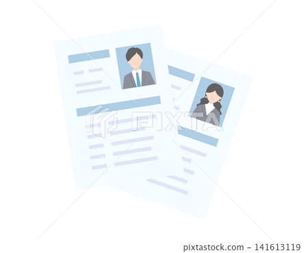 Vector illustrations for job applications, including resumes and work history forms (application forms/recruitment), featuring male and female characters. Vector illustrations for job applications, including resumes and work history forms (application forms/recruitment), featuring male and female characters. 141613119