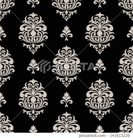 Classic black and white damask seamless repeat pattern with elegant ornamental floral motifs for wallpaper, textile, wrapping paper, fashion fabric, scrapbook, stationery and interior decoration Classic black and white damask seamless repeat pattern with elegant ornamental floral motifs for wallpaper, textile, wrapping paper, fashion fabric, scrapbook, stationery and interior decoration 141613220