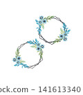 Flowers Hexagon Frame Floral Wreath with Geometric Frame Illustration 141613340