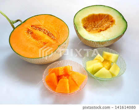 Sizzling cut red and green melon Sizzling cut red and green melon 141614080