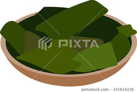 green wakame seaweed on a bowl green wakame seaweed on a bowl 141614226