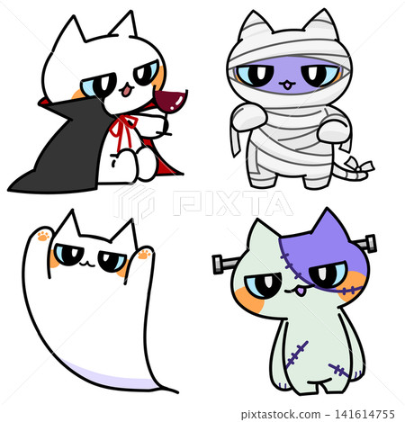 萬聖節貓咪服裝四件套 141614755