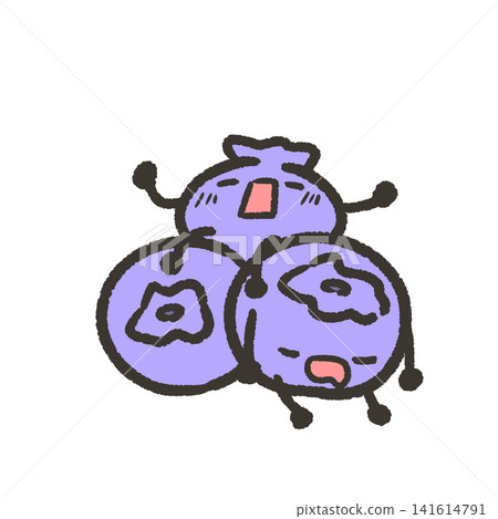一幅藍莓的插圖，藍莓表情生動，有手臂有腿。 141614791