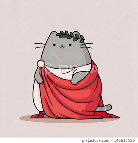 A charming illustration of a cat dressed as a Roman emperor. A charming illustration of a cat dressed as a Roman emperor. 141615520