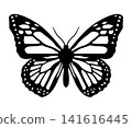 black butterfly silhouette without background 141616445
