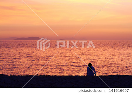 Seaside town of Turgutreis and spectacular sunsets 141616697