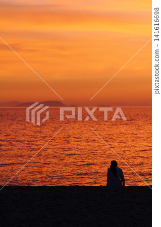 Seaside town of Turgutreis and spectacular sunsets Seaside town of Turgutreis and spectacular sunsets 141616698