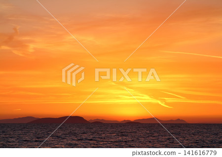 Seaside town of Turgutreis and spectacular sunsets Seaside town of Turgutreis and spectacular sunsets 141616779