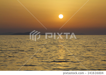 Seaside town of Turgutreis and spectacular sunsets Seaside town of Turgutreis and spectacular sunsets 141616804